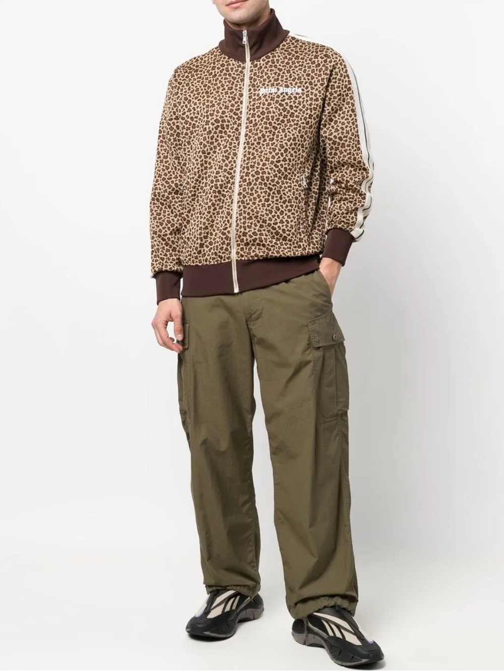 Palm Angels Men’s leopard jacquard zipped jacket L